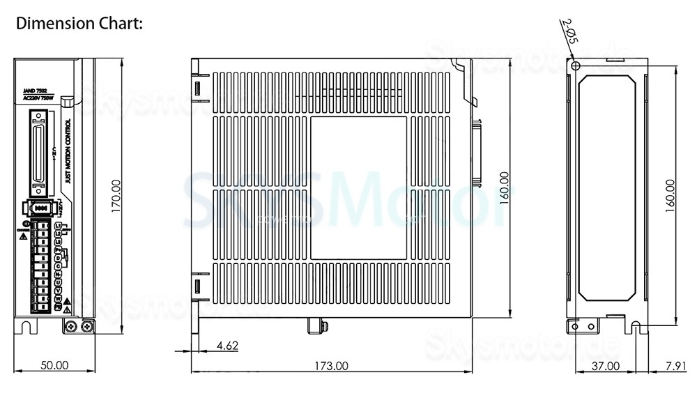 1,0KW 180V-240V AC Servoantrieb Steuerung JAND10002-20B 1 Phasen integrierter Bremswiderstand